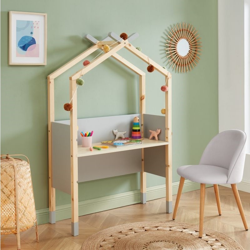 Bureau Enfant Évolutif Gris - Laïba Kids