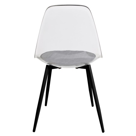 Chaise Transparente Pieds Métal Noir Home Deco Factory