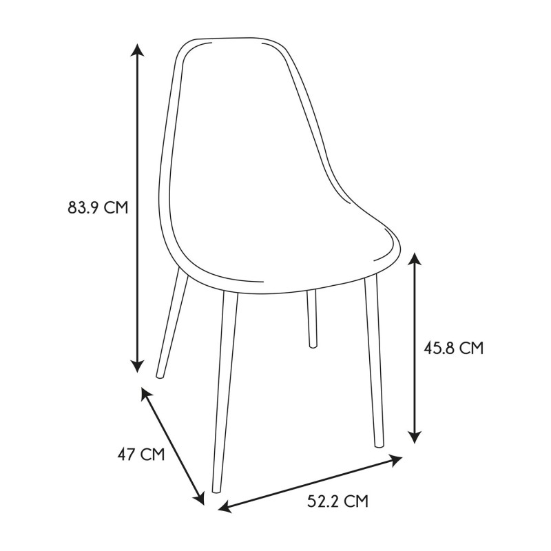Chaise Transparente Pieds Métal Noir Home Deco Factory