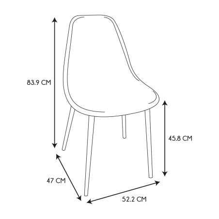 Chaise Transparente Pieds Métal Noir Home Deco Factory