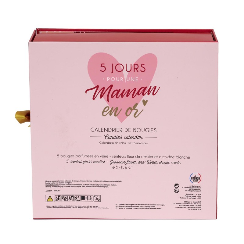 Calendrier D'Avent Maman 5 bougies Rouge Home Deco Factory
