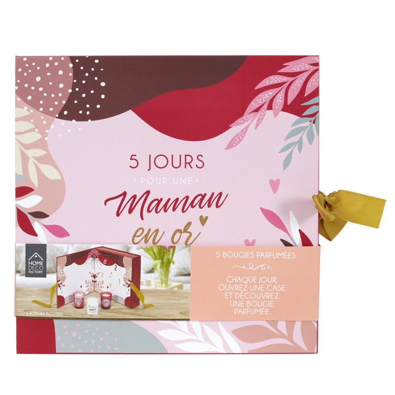 Calendrier D'Avent Maman 5 bougies Rouge Home Deco Factory