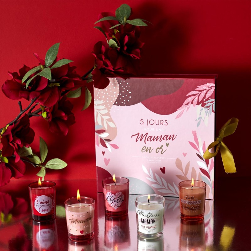 Calendrier D'Avent Maman 5 bougies Rouge Home Deco Factory