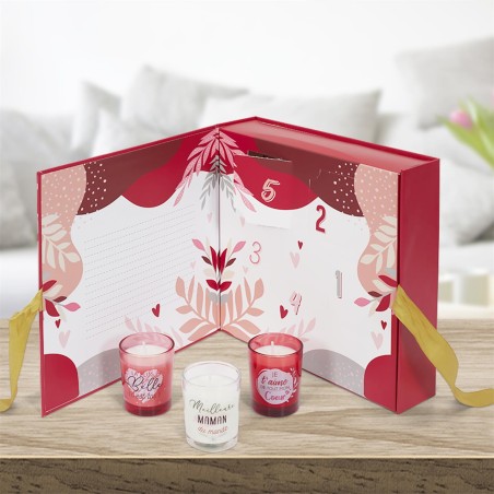 Calendrier D'Avent Maman 5 bougies Rouge Home Deco Factory