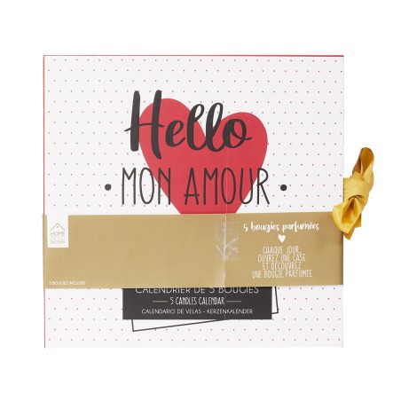 Calendrier D'Avent Amour 5 bougies Rouge Home Deco Factory