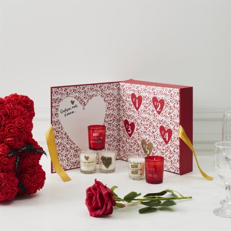Calendrier D'Avent Amour 5 bougies Rouge Home Deco Factory