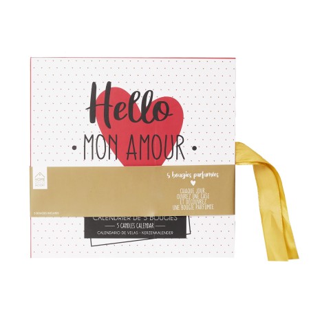 Calendrier D'Avent Amour 5 bougies Rouge Home Deco Factory