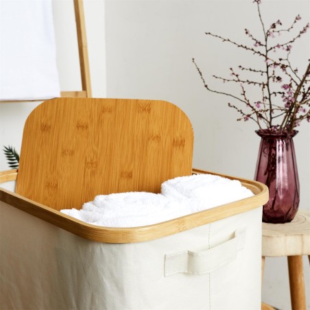 Lot De 3 Paniers Bambou Beige Home Deco Factory