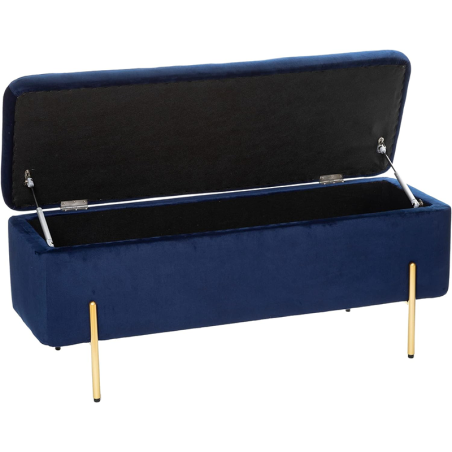 Banc Coffre Velours Edi Bleu Atmosphera