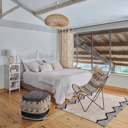 Parure de lit Flora Blanc 260x240 Atmosphera