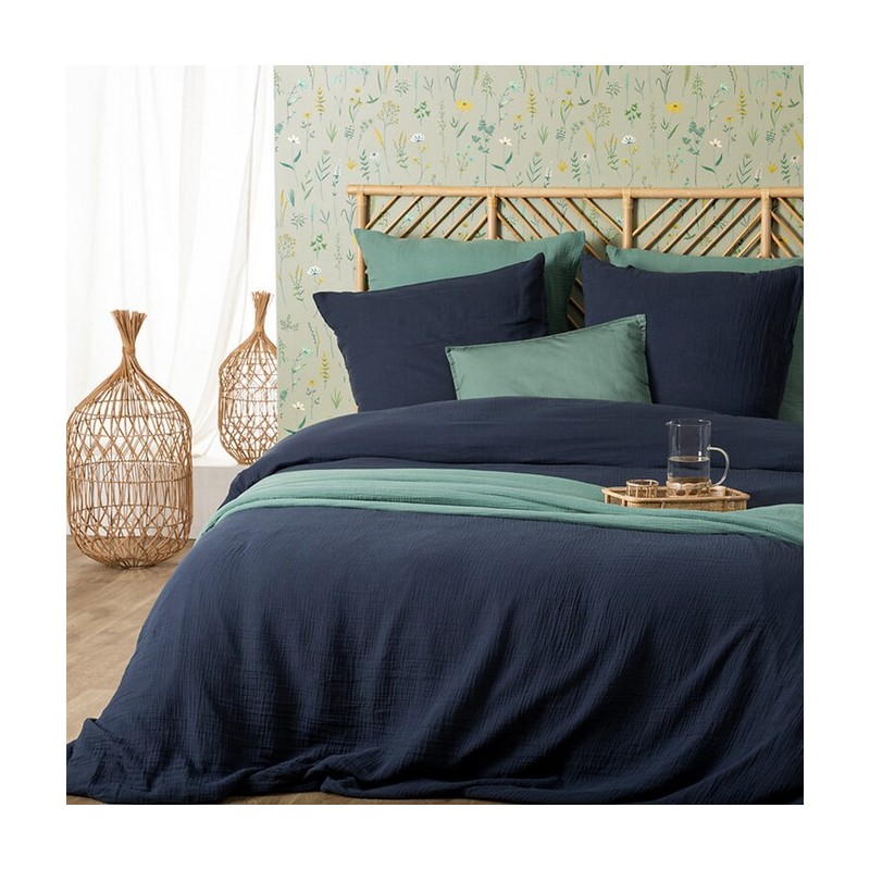 Parure de lit Flora Bleu 260x240 Atmosphera