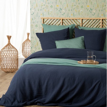 Parure de lit Flora Bleu 260x240 Atmosphera