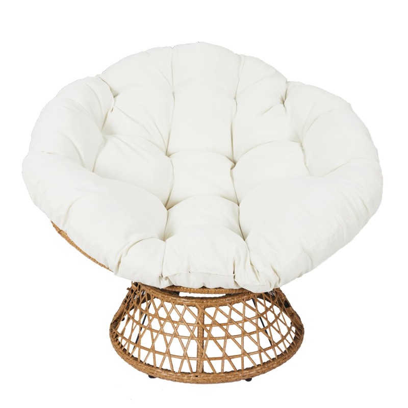 Fauteuil Cancun Coussin Blanc Home Deco Factory