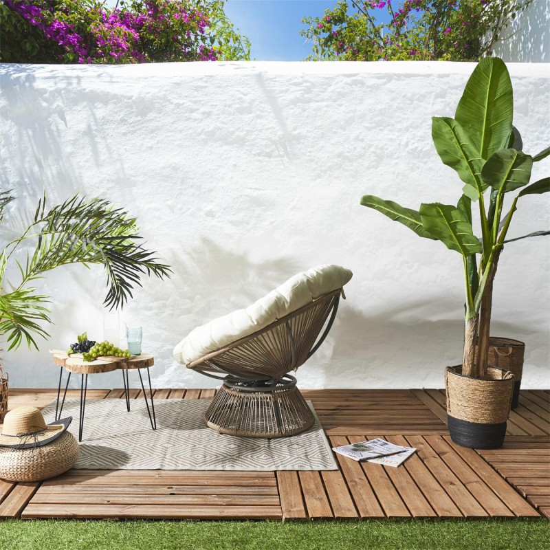 Fauteuil Filaire Cancun Beige Home Deco Factory