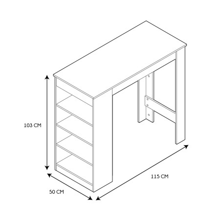 Table de bar avec étagère Beige Home Deco Factory