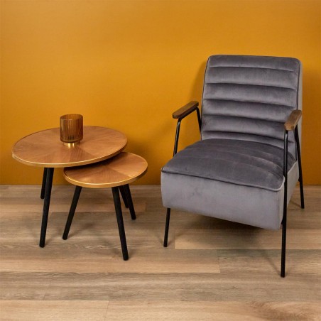 Lot de 2 tables gigogne Felix Marron Home Deco Factory