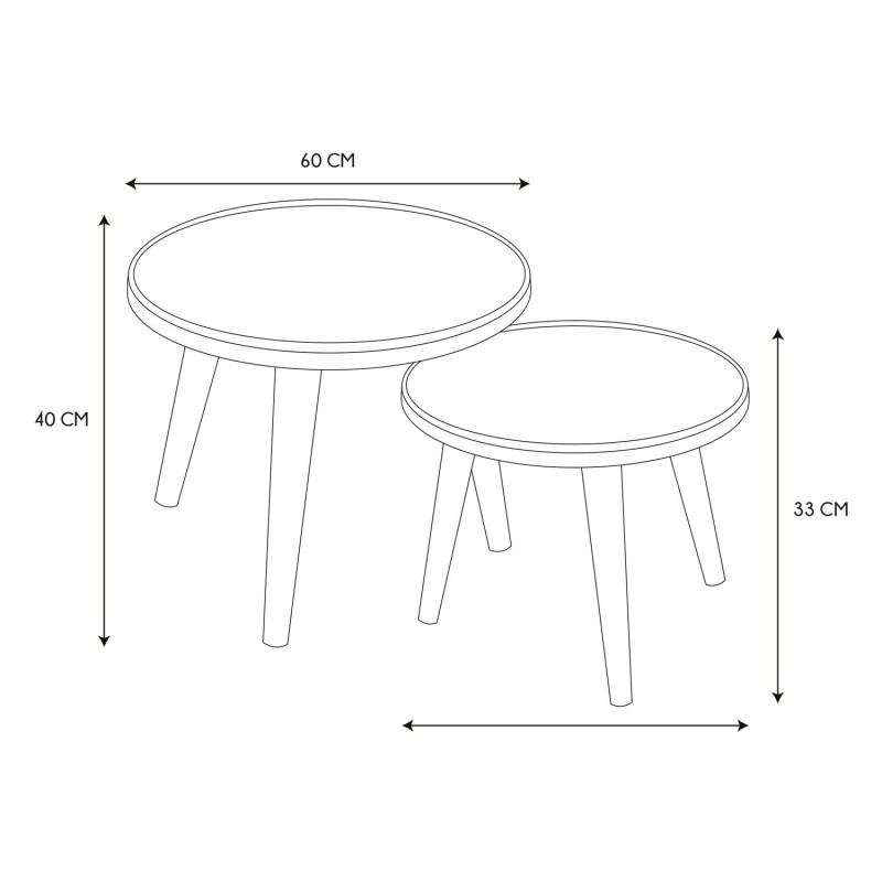 Lot de 2 tables gigogne Felix Marron Home Deco Factory