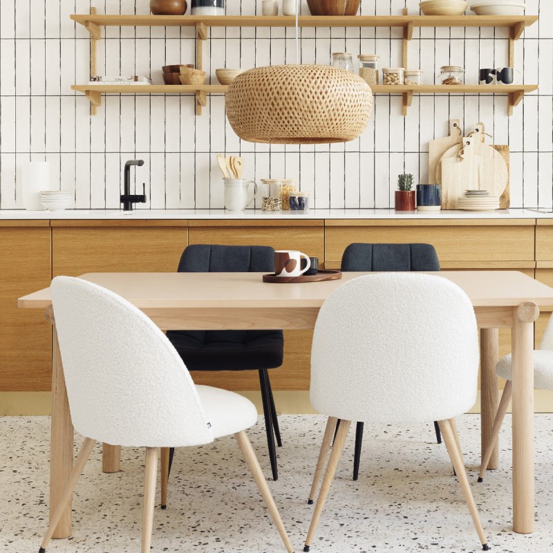 Chaise De Table En Tissu Sirac Gris Ardoise - Atmosphera