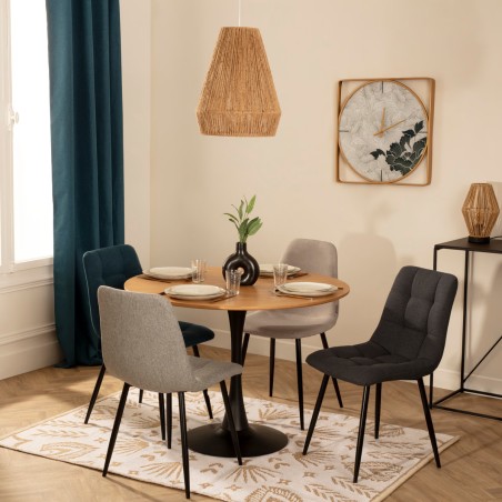 Chaise De Table En Tissu Sirac Gris Ardoise - Atmosphera