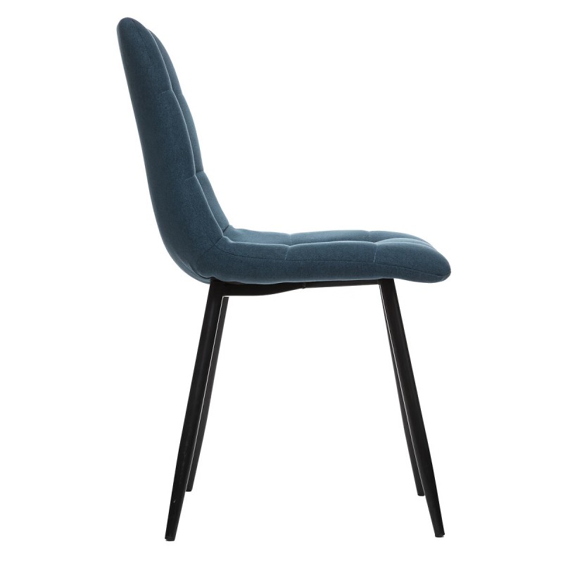 Chaise De Table En Tissu Sirac Bleu Canard - Atmosphera