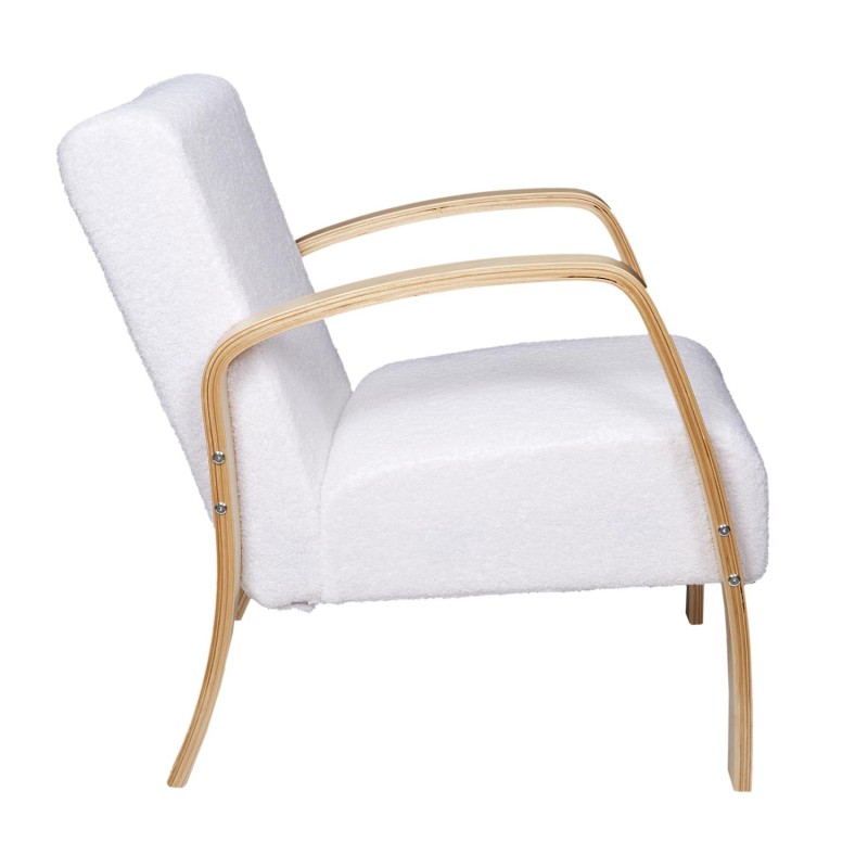 Fauteuil bouclette Hella Blanc Home Deco Factory