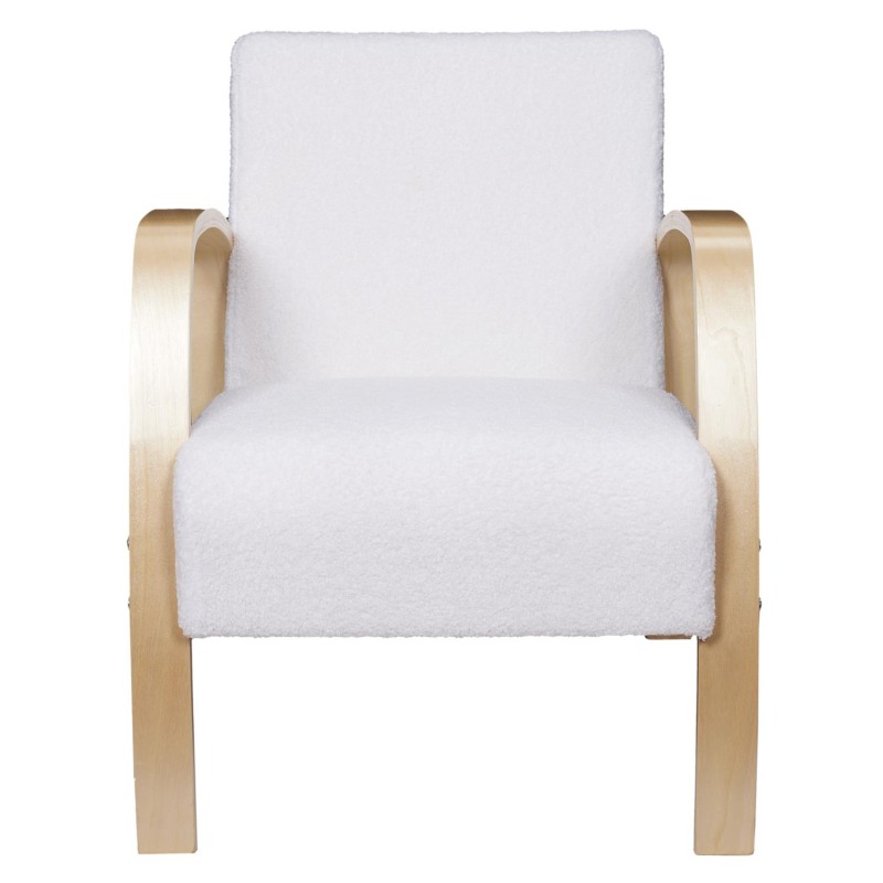 Fauteuil bouclette Hella Blanc Home Deco Factory