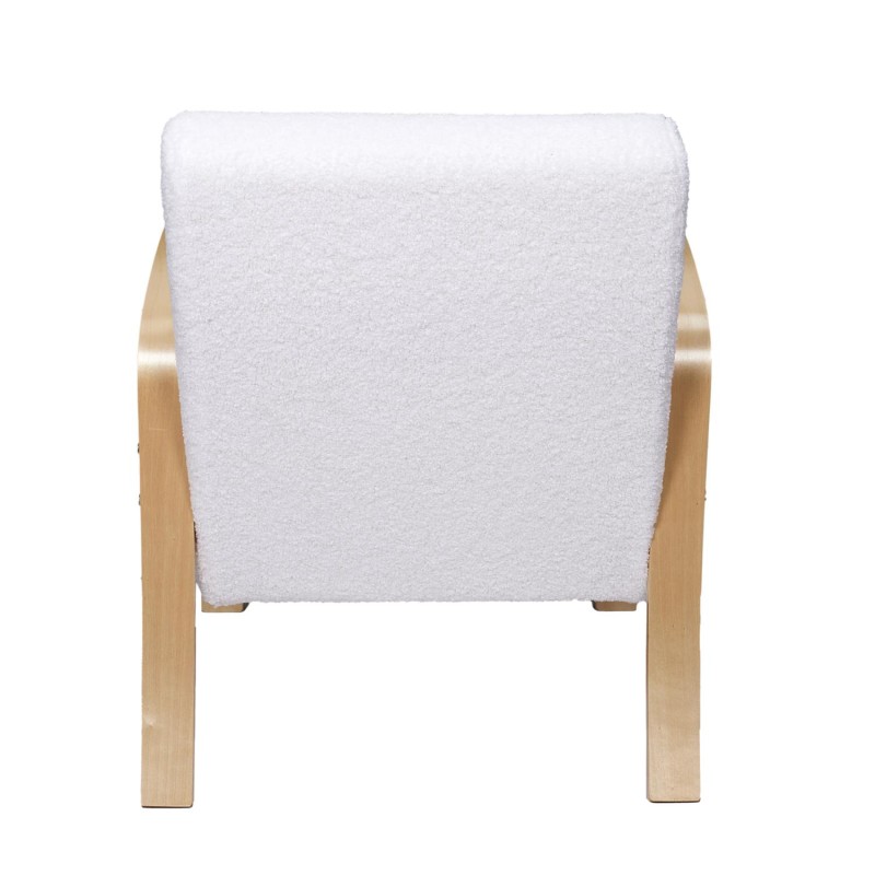 Fauteuil bouclette Hella Blanc Home Deco Factory