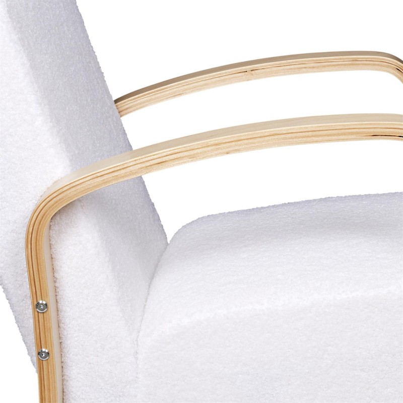 Fauteuil bouclette Hella Blanc Home Deco Factory