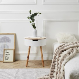 Table Coffre Intégrée Blanc Home Deco Factory 2