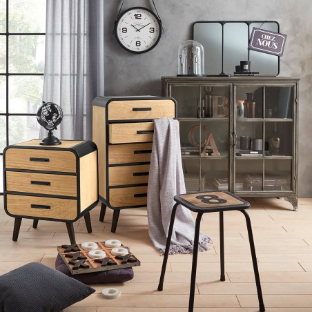 Globe terrestre métal Noir - Atmosphera