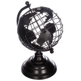 Globe terrestre métal Noir...