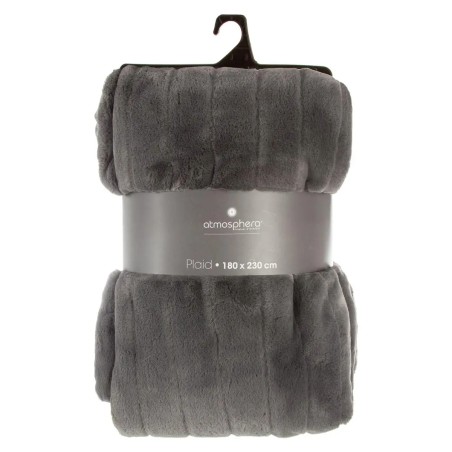 Plaid En Fourrure Four Manoir 180x230 Gris - Atmosphera