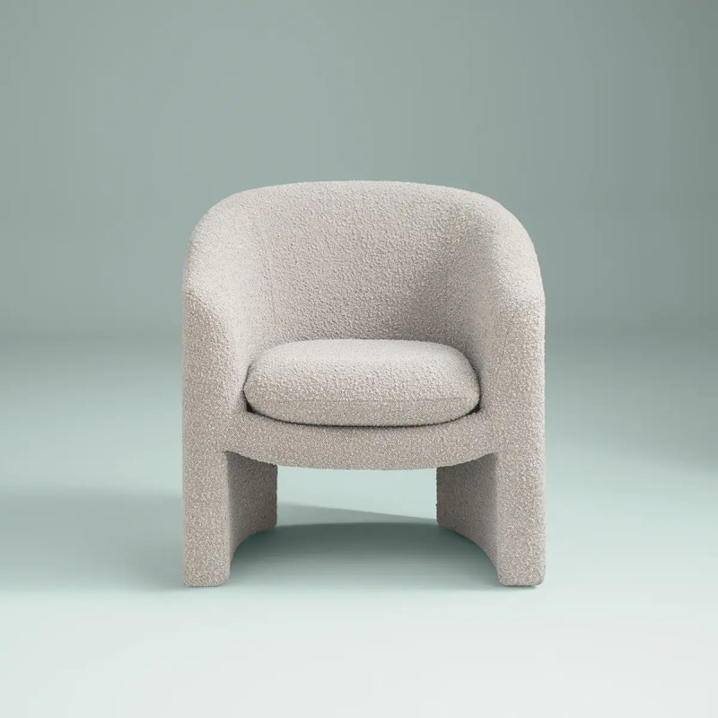 Fauteuil Kunjo bouclette Blanc - Atmosphera