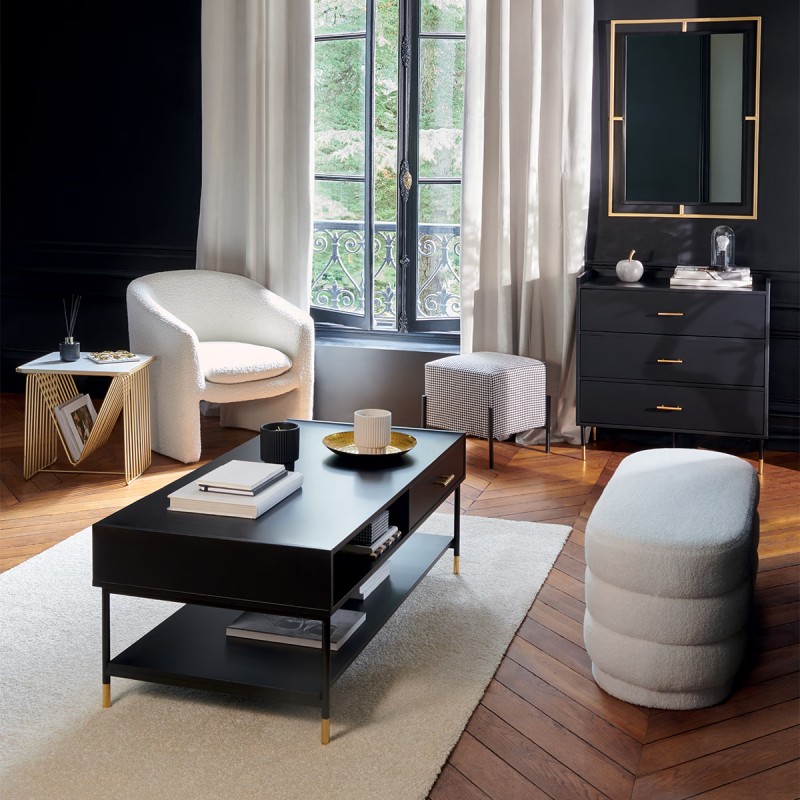 Fauteuil Kunjo bouclette Blanc - Atmosphera