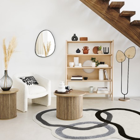 Fauteuil Kunjo bouclette Blanc - Atmosphera