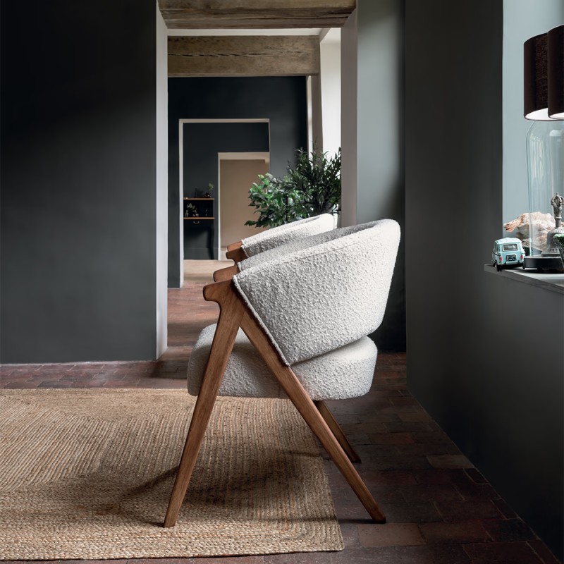 Fauteuil Amza Bouclette Blanc - Atmosphera