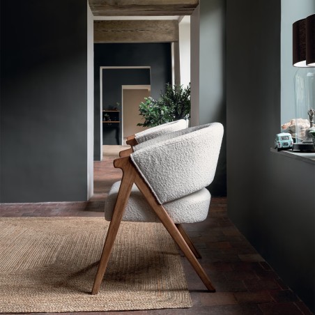 Fauteuil Amza Bouclette Blanc - Atmosphera