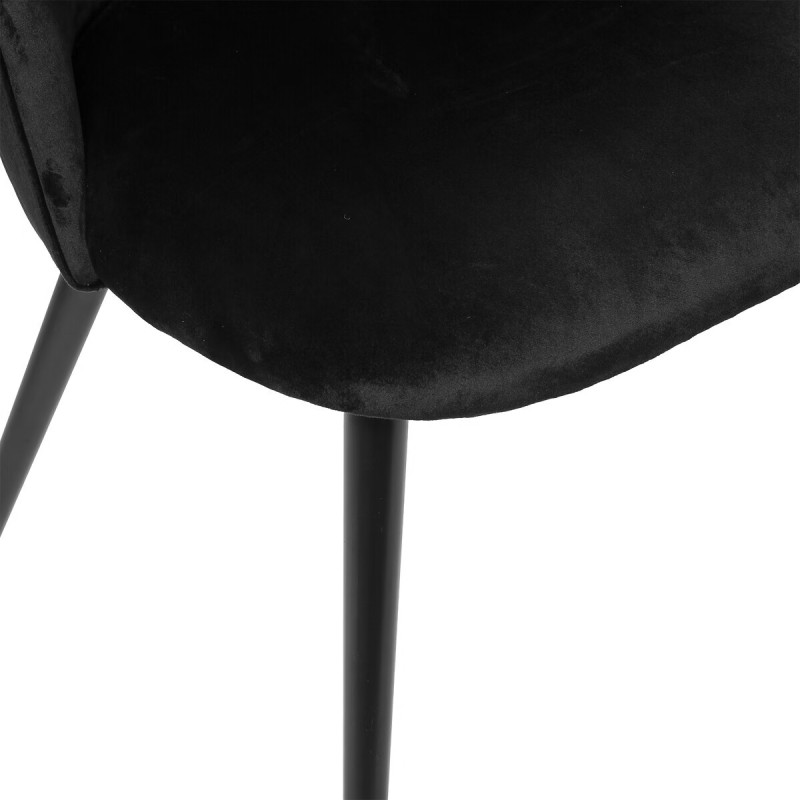 Chaise De Table En Velours Noire - Atmosphera