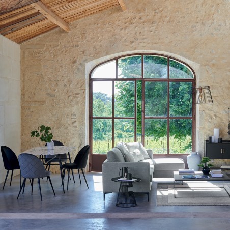 Chaise De Table En Velours Noire - Atmosphera