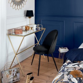 Chaise De Table En Velours Noire - Atmosphera 2