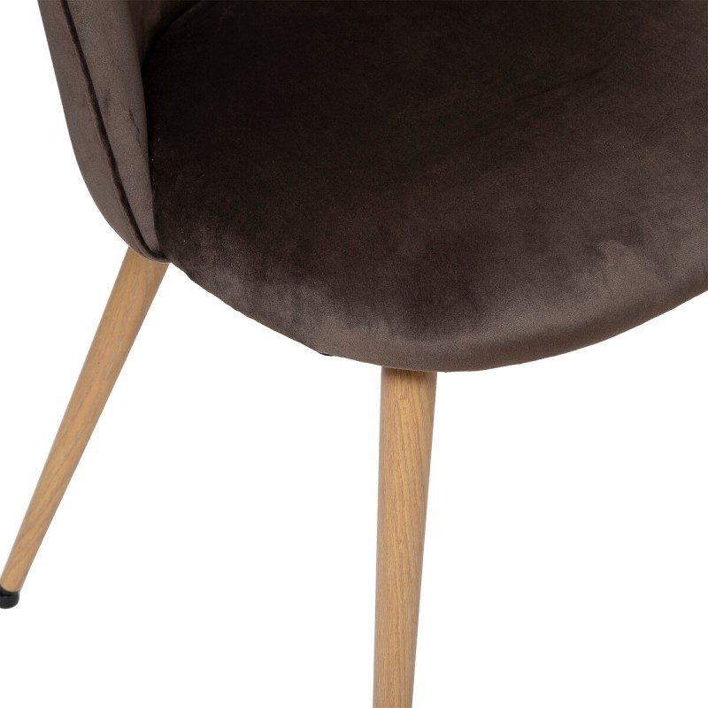 Chaise De Table En Velours Taupe Atmosphera