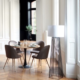 Chaise De Table En Velours Taupe Atmosphera 2