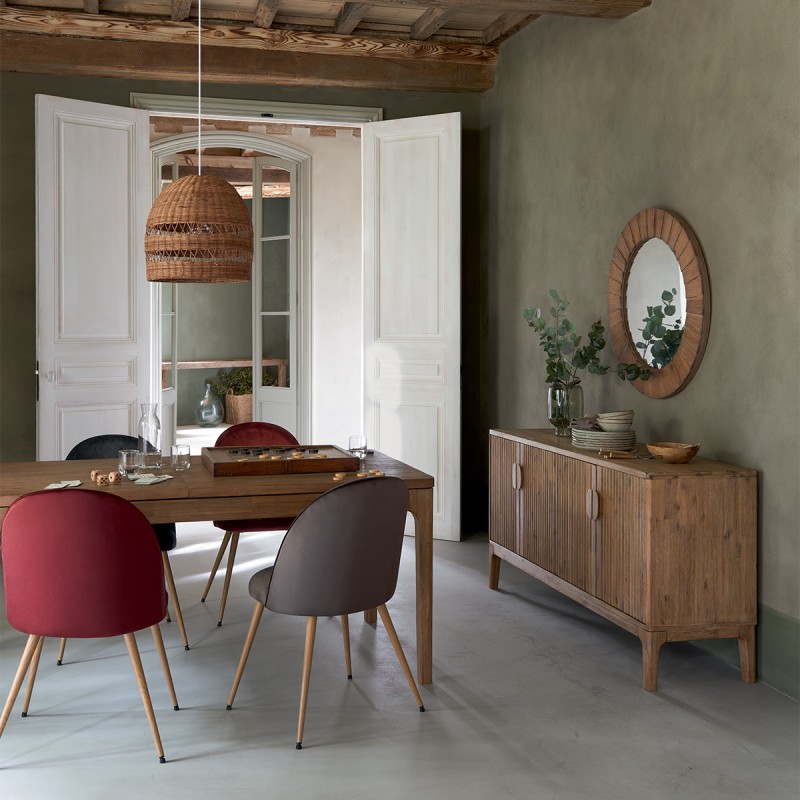 Chaise De Table En Velours Taupe Atmosphera