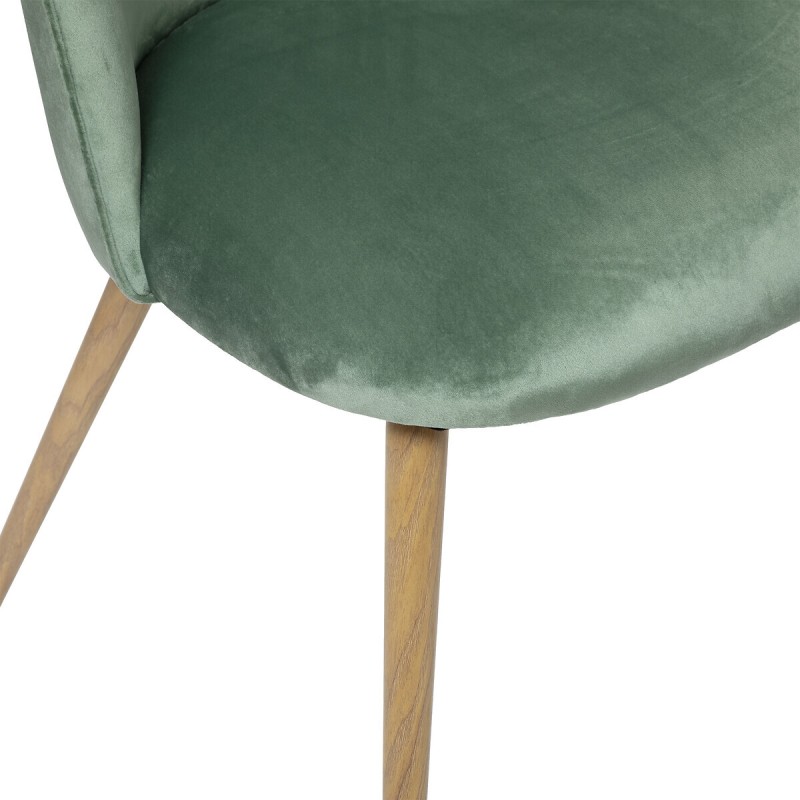 Chaise De Table En Velours Vert Atmosphera