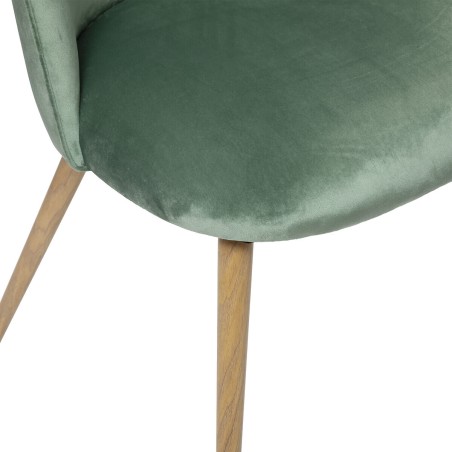 Chaise De Table En Velours Vert Atmosphera