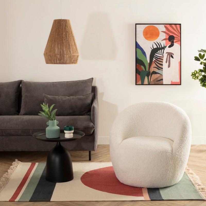 Fauteuil Romi Bouclette Blanc Atmosphera