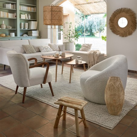 Fauteuil Romi Bouclette Blanc Atmosphera