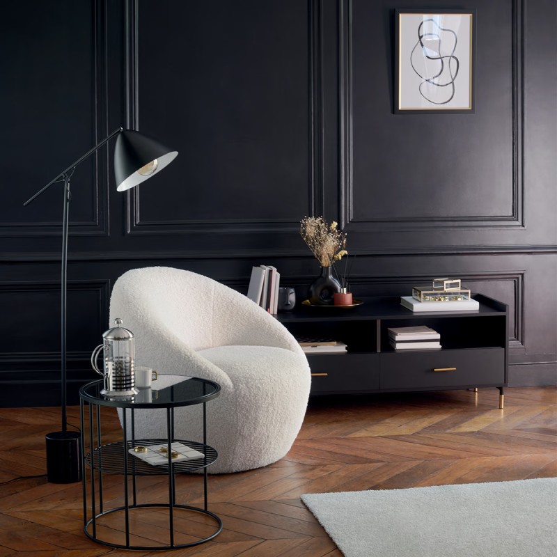 Fauteuil Romi Bouclette Blanc Atmosphera