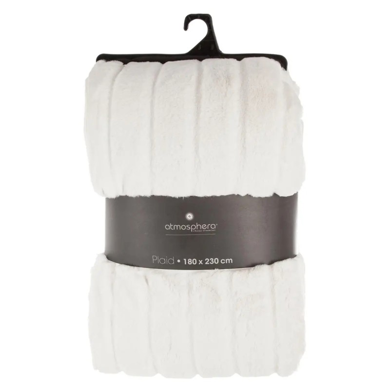 Plaid Fourrure Four Manoir 180x230 Blanc Atmosphera