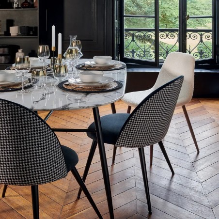 Chaise De Table Bouclette Roka Blanc Atmosphera